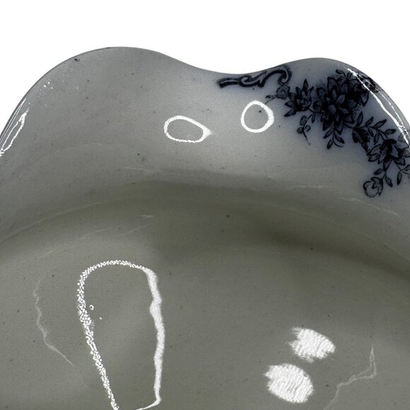 Antique Marlborough England Flow Blue Gravy Boat Porcelain  John Maddock & Sons - Picture 10 of 14